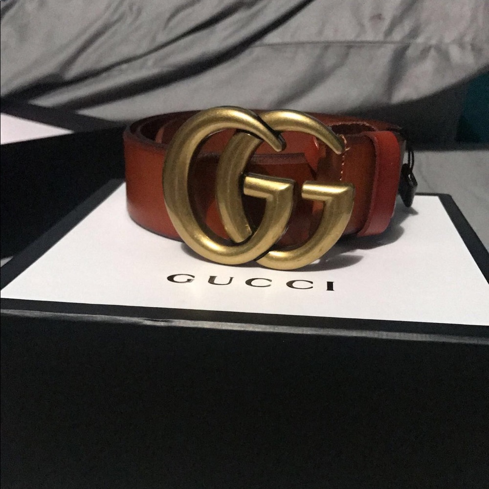 BROWN LEATHER DOUBLE G'S Gucci belt